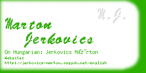 marton jerkovics business card